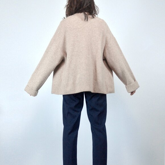 & Other Stories Relaxed Asymmetric Knit Cardigan, Button Up Front, sz S - Picture 6 of 14